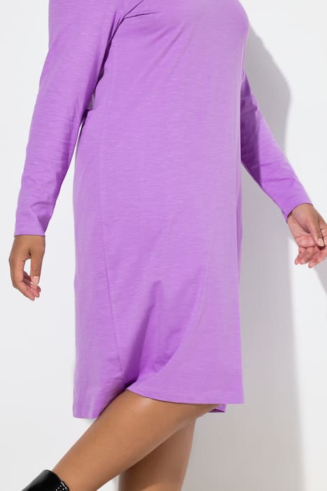 Jerseykleid, körpernahe A-Linie, Langarm