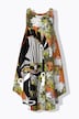 Mask Motif Abstract Print Dress