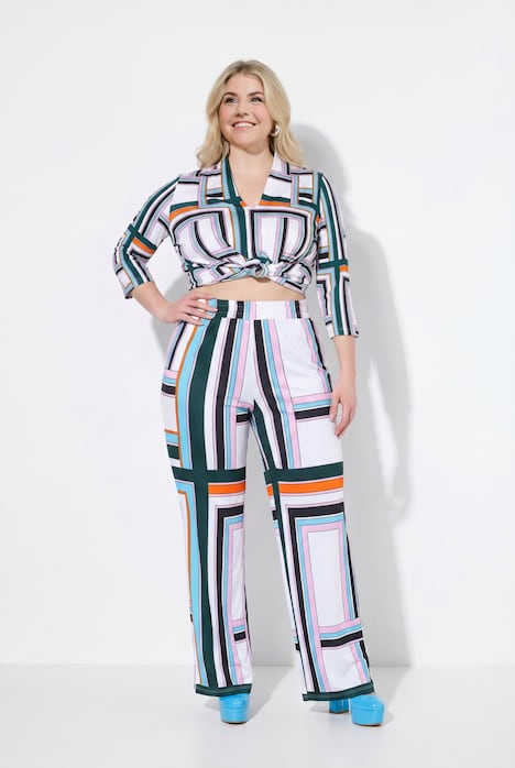 Pantalon en piqué, au tombé fluide