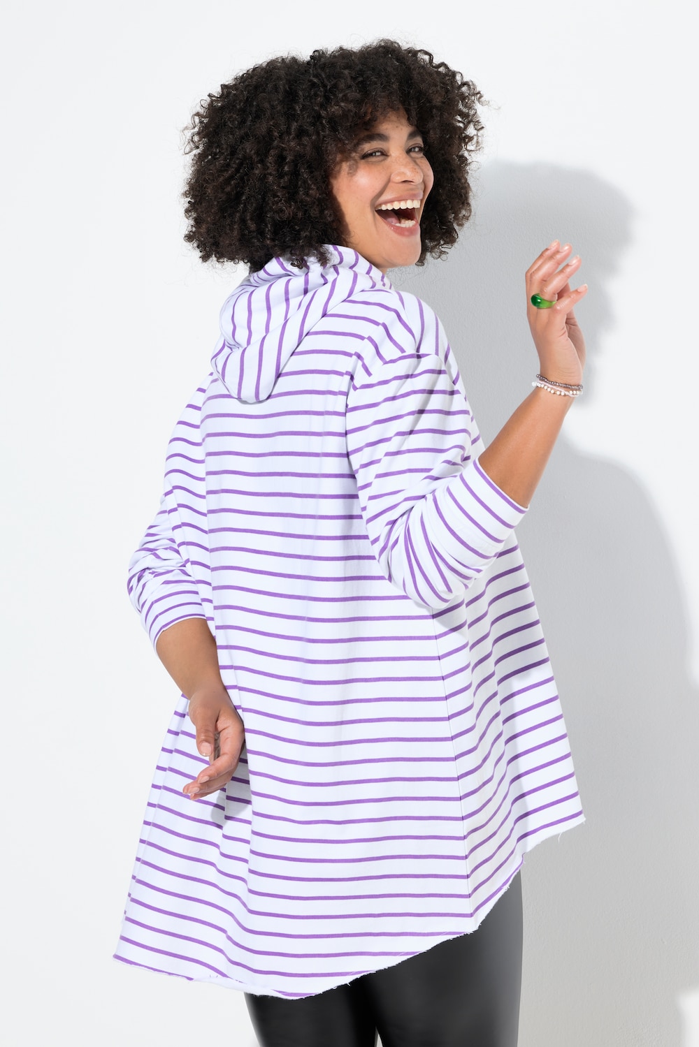 Hoodie, A-Linie, Ringel, Kapuze