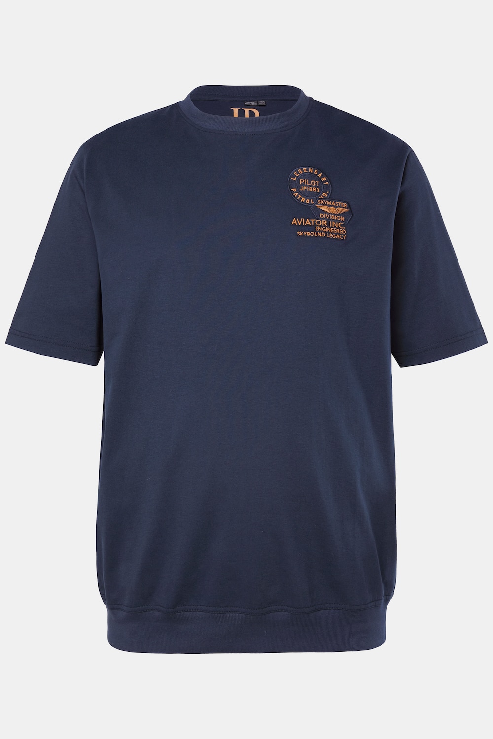 JP1880 T-Shirt, Halbarm, Bauchfit, Badges, bis 8 XL