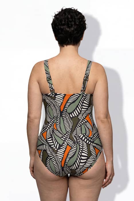 Badeanzug, Wickeleffekt, Softcups, Zierbänder