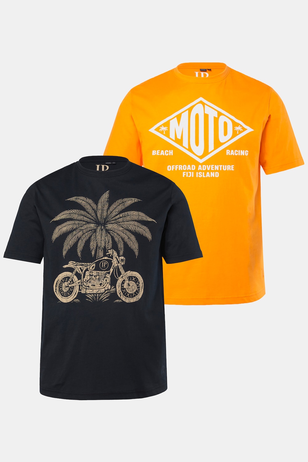 JP1880 T-Shirt, 2er-Pack, Halbarm, Brustprint, bis 8 XL