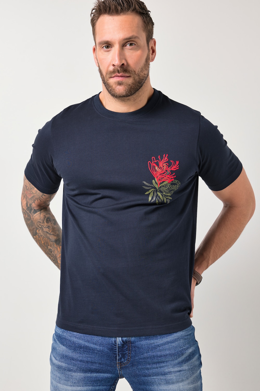 JP1880, T-shirt, korte mouw, borstprint, tot 8XL