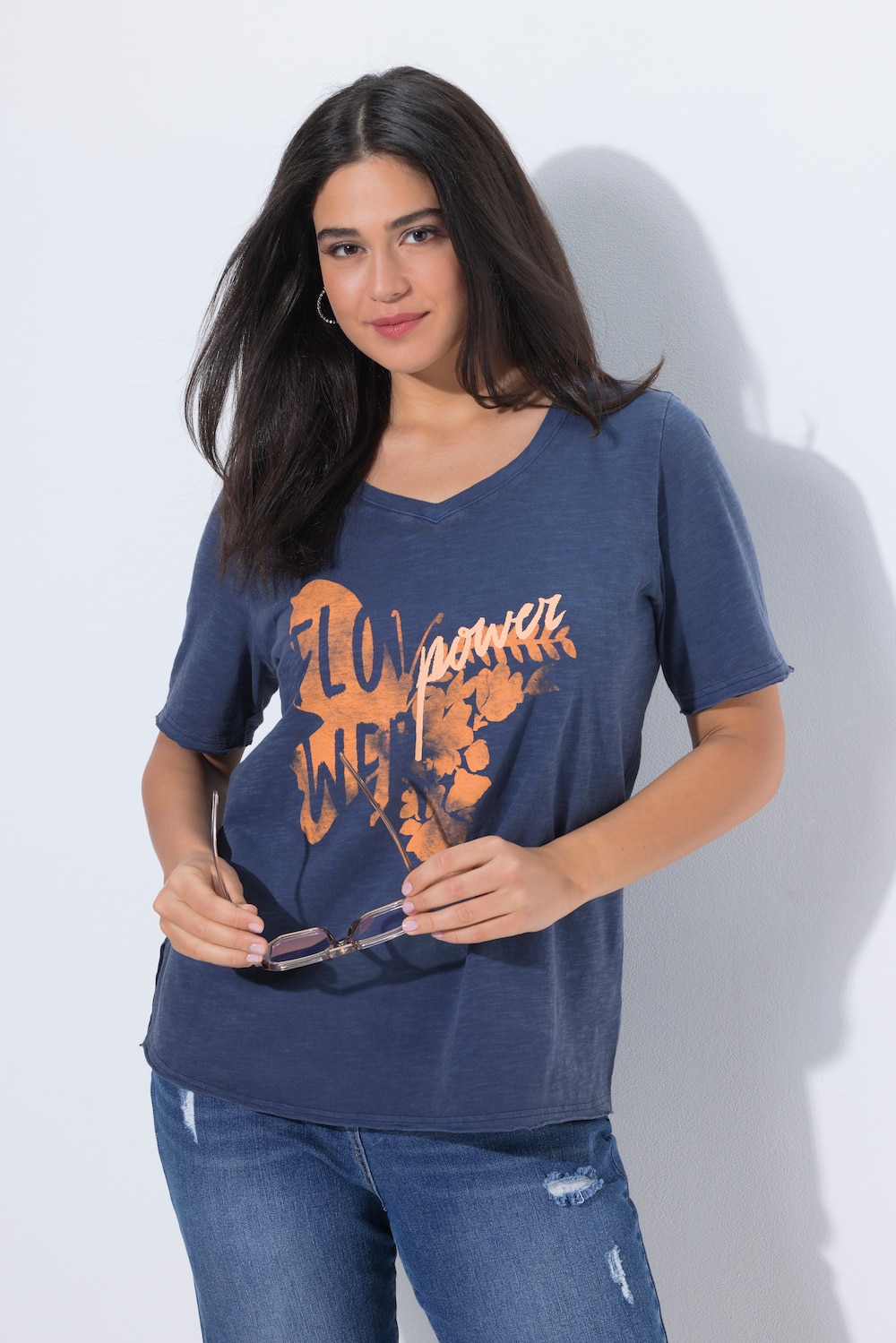 T-shirt, vlinder, Classic, V-hals, korte mouwen