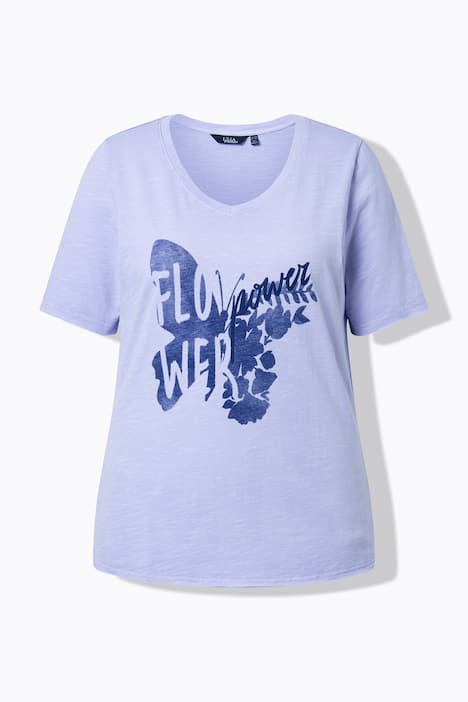 T-shirt, vlinder, Classic, V-hals, korte mouwen