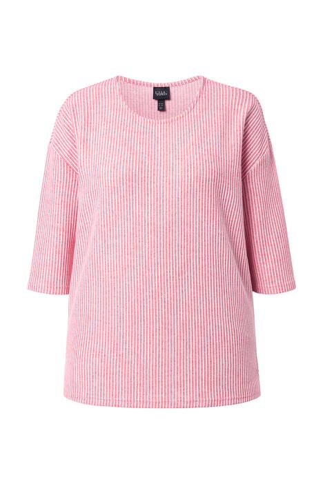 Pulovr, pruhovaná struktura, kulatý výstřih, 3/4 rukávy