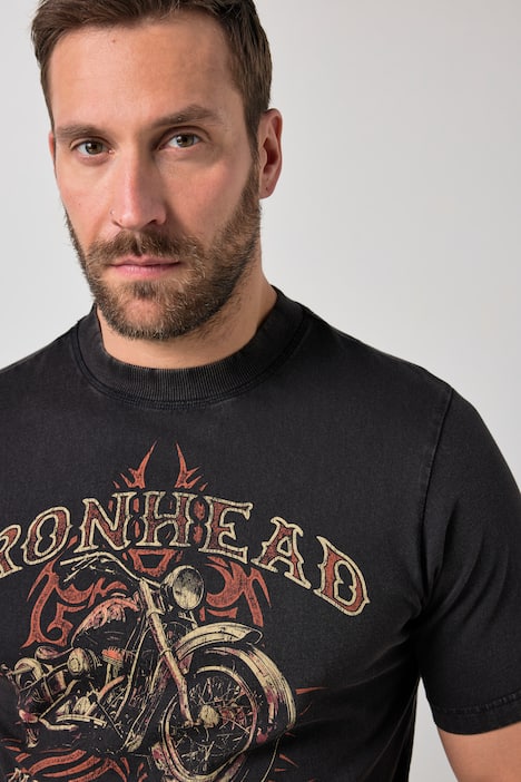 JP1880 T-Shirt, Halbarm, Brustprint, Vintage Look, bis 8 XL