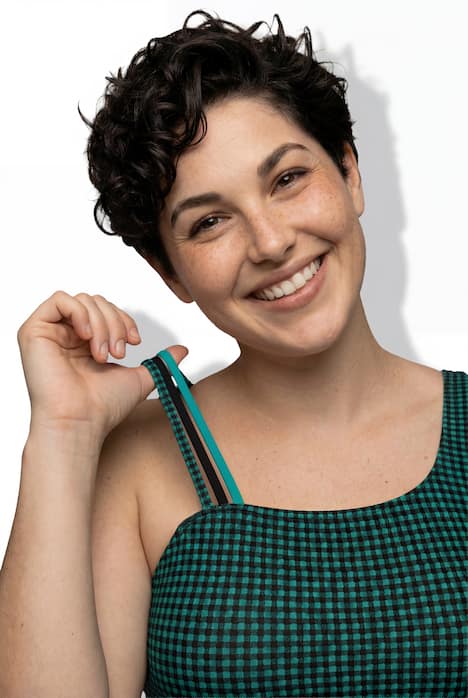 Badeanzug, Strukturkaro, Softcups, recycelt