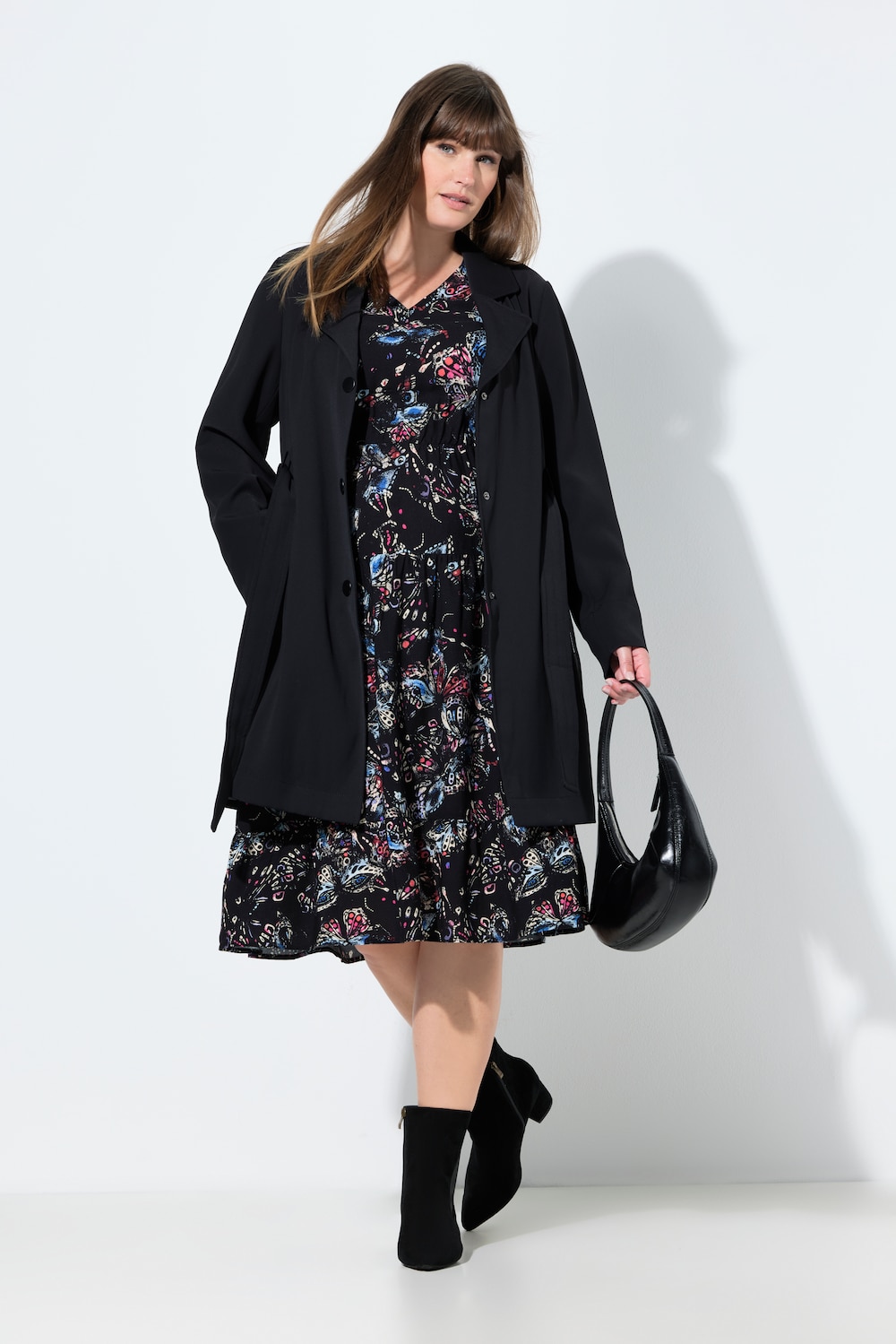 Trenchcoat, A-form, reverskrave, bindebælte