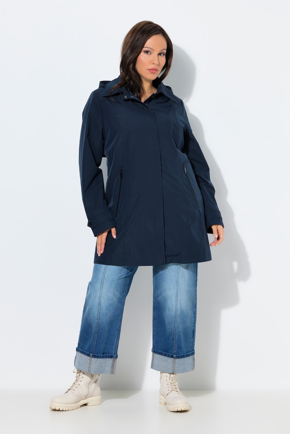 Große Größen HYPRAR Funktions-Trenchcoat, Damen, blau, Größe: 62/64, Polyester, Ulla Popken