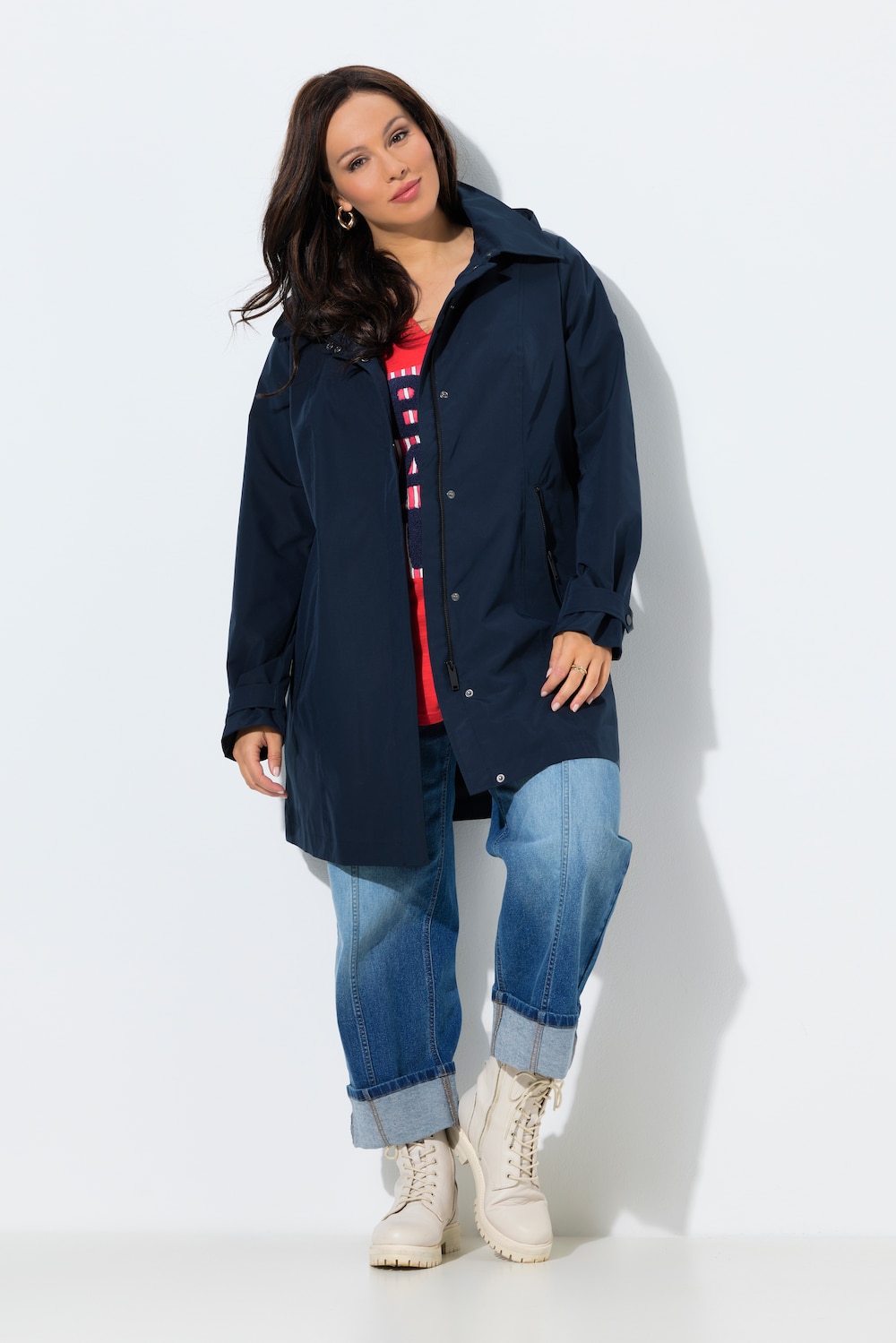 HYPRAR Funktions-Trenchcoat, wasserabweisend, Kapuze