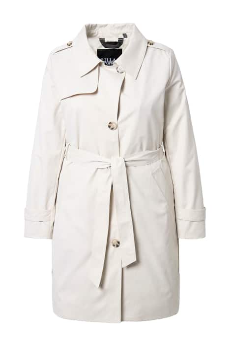 Trenčkot, A střih, mikropeach materiál, vázací pásek