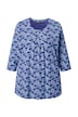 Tričko, květinový vzor, A-linie, ozdobné záhyby, kulatý výstřih, 3/4 rukávy