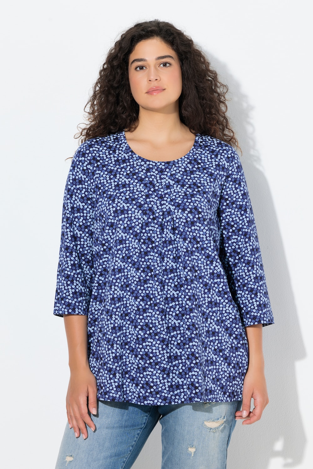 Große Größen Shirt, Damen, blau, Größe: 46/48, Baumwolle, Ulla Popken