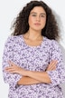 Shirt, bloemen, A-lijn, sierplooien, ronde hals, 3/4-mouw