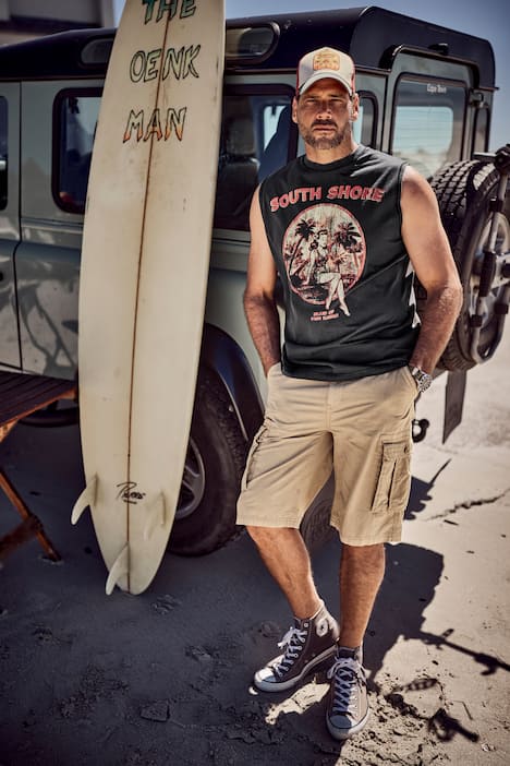 JP1880 Tanktop, Brustprint, Vintage Look, bis 8 XL