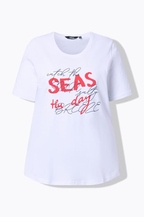 T-Shirt, Schriftmotiv, Classic, Rundhals, Halbarm