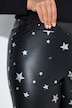 Leggings mit Schlag, Lederoptik mit Sternen