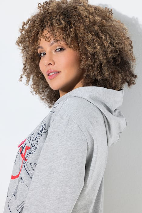 Hoodie, Schriftmotiv, Kapuze, Langarm