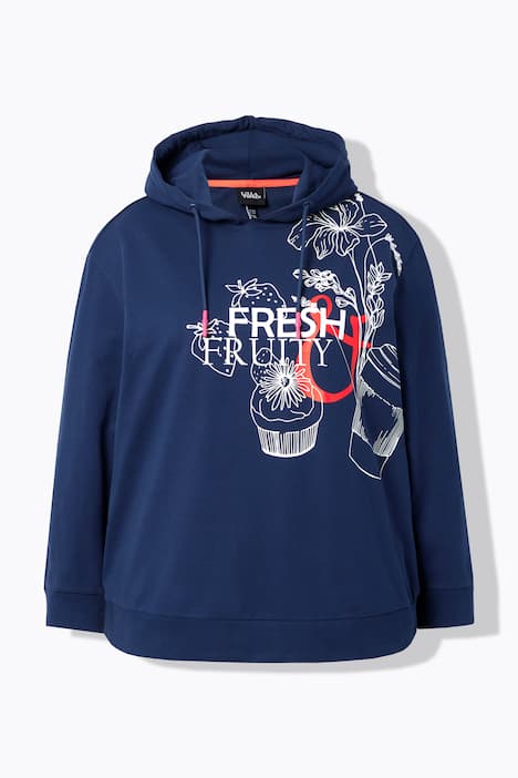 Felpa con cappuccio con scritta, cappuccio e maniche lunghe