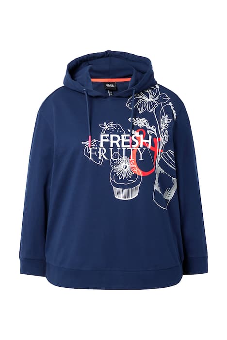 Mikina s kapucí, motiv s nápisem, kapuce, dlouhý rukáv