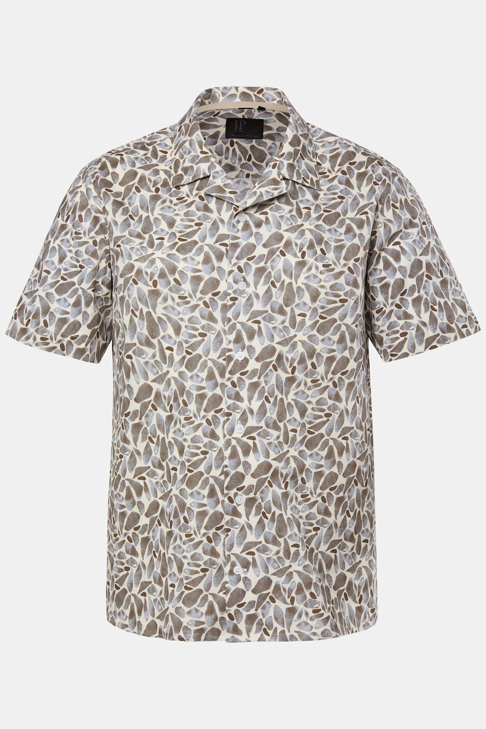 JP1880 linnenmix overhemd, korte mouwen, Cubaanse kraag, bloemenprint, Cuba-fit, tot 8XL