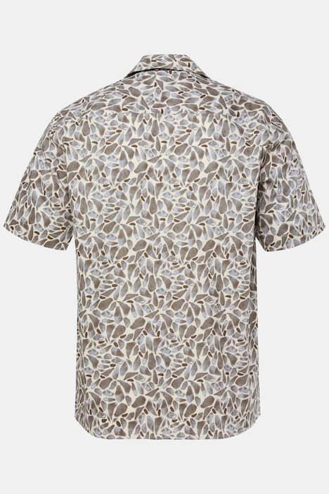 JP1880 linnenmix overhemd, korte mouwen, Cubaanse kraag, bloemenprint, Cuba-fit, tot 8XL