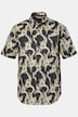 JP1880 Leinenmix-Hemd, Halbarm, Buttondown-Kragen, Alloverprint, Modern Fit, bis 8 XL