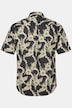 JP1880 Leinenmix-Hemd, Halbarm, Buttondown-Kragen, Alloverprint, Modern Fit, bis 8 XL