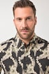 JP1880 Leinenmix-Hemd, Halbarm, Buttondown-Kragen, Alloverprint, Modern Fit, bis 8 XL