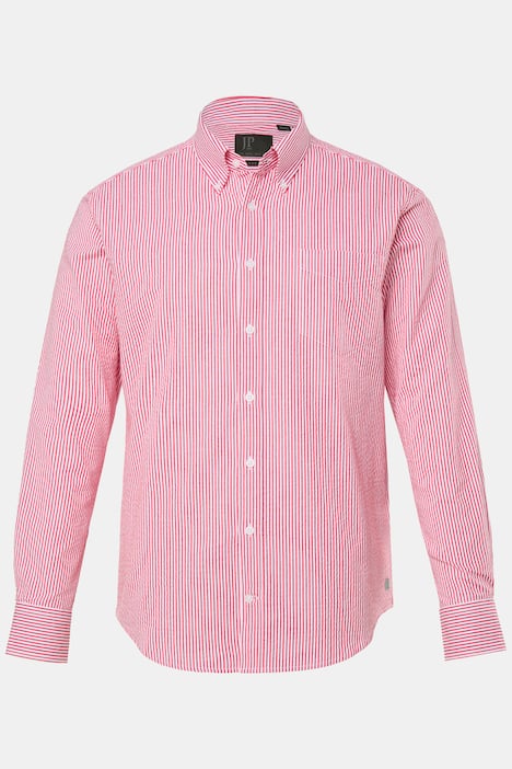 JP1880 Seersucker-Streifenhemd, Langarm, Buttondown-Kragen, Modern Fit, bis 8 XL