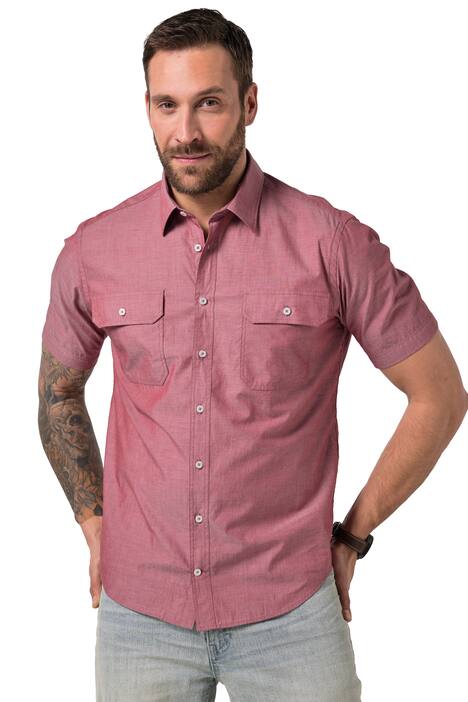 Chambray košile, krátké rukávy, Kent lmíeček, 2 kapsy, Modern střih, do 8XL