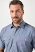 Chemise JP 1880 en chambray, manches courtes et col Kent, 2 poches, coupe Modern Fit - jusqu'au 8 XL