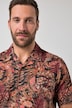 JP1880 linnenmix overhemd, korte mouw, Cubaanse kraag, all-over print, Cuba fit, tot 8XL