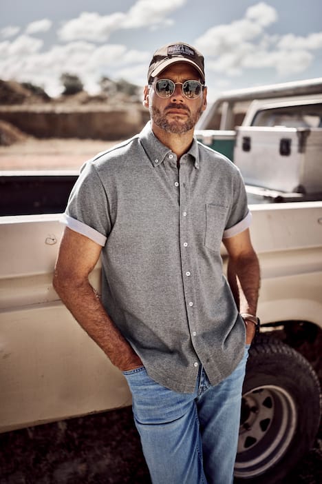 JP1880 overhemd, FLEXNAMIC®, korte mouwen, piqué, buttondown kraag, Modern Fit