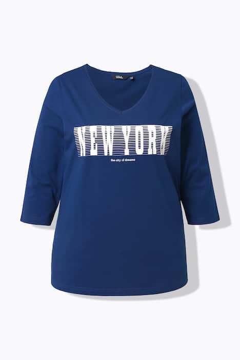 Shirt, New York, Slim, V-Ausschnitt, 3/4-Arm