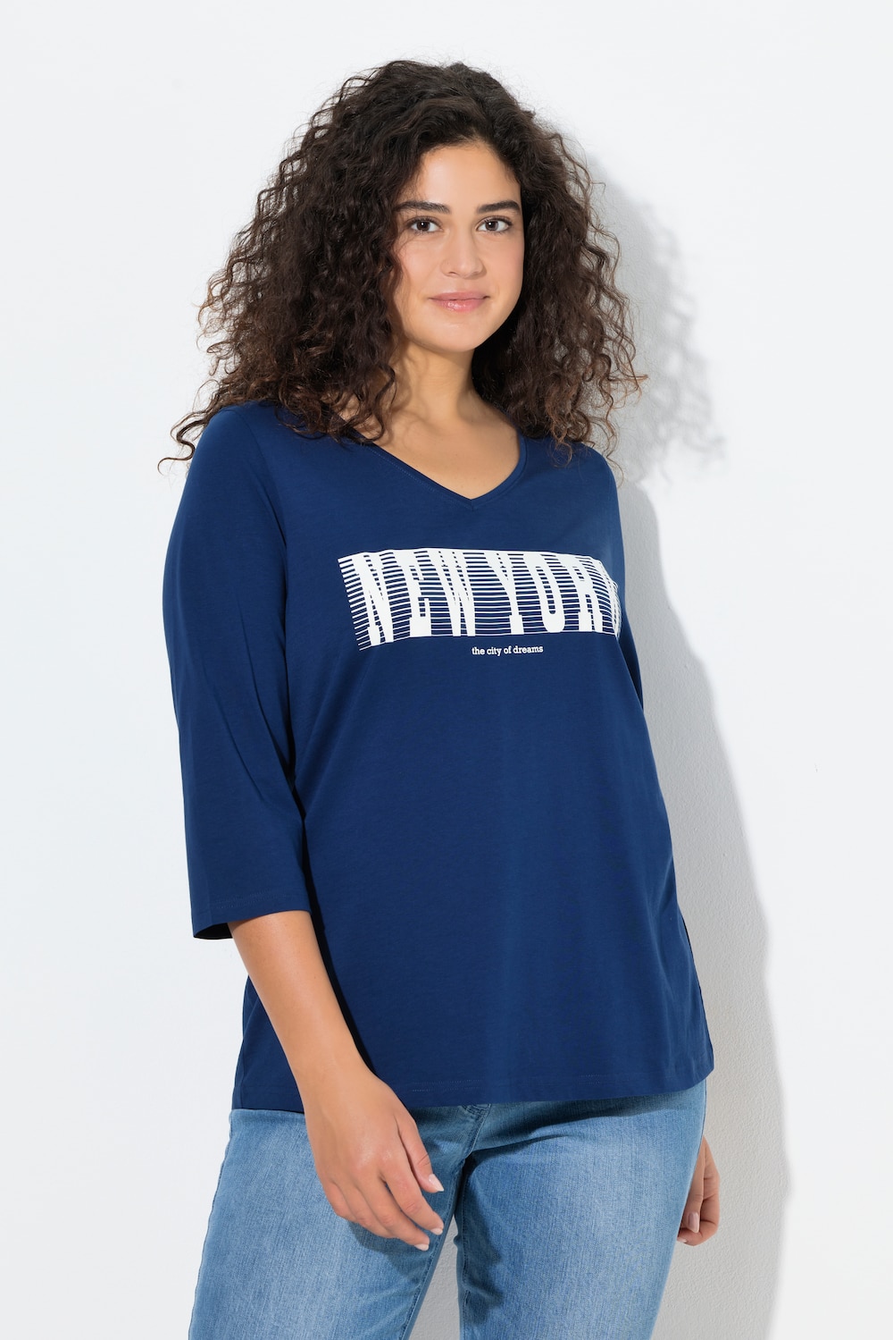 Große Größen Shirt, Damen, blau, Größe: 62/64, Baumwolle, Ulla Popken