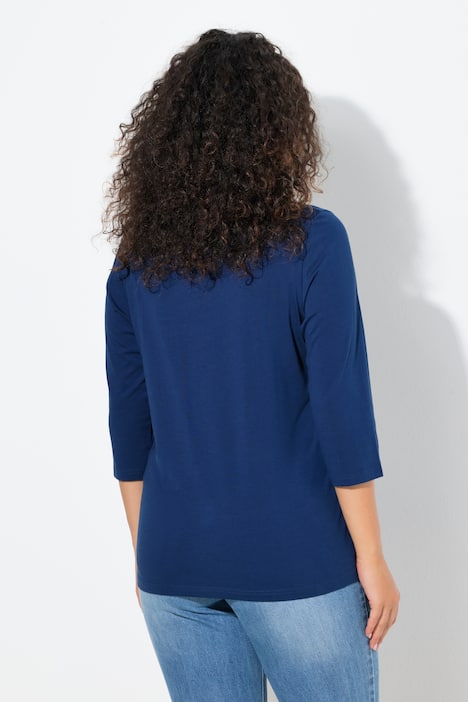 Shirt, New York, Slim, V-Ausschnitt, 3/4-Arm