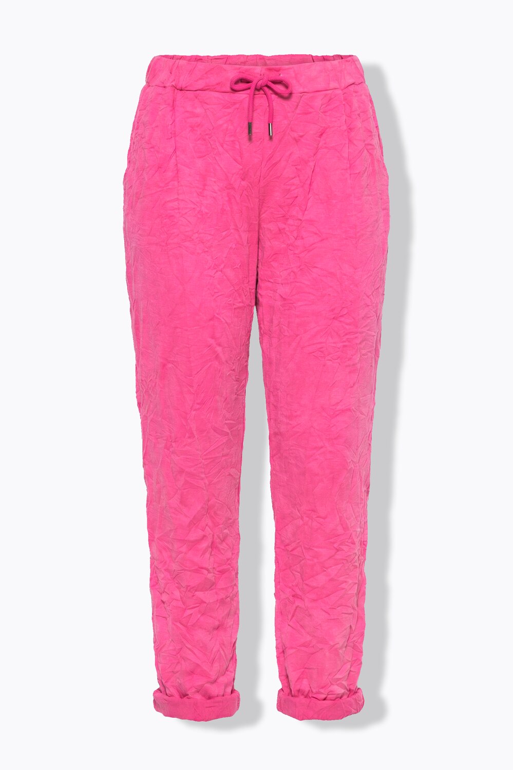 Stora storlekar Byxa med skrynkellok, Dam, rosa, storlek: 42, Polyester/Bomull, Angel of Style