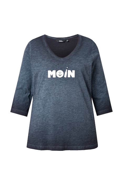 Tričko, s ozdobným nápisem, V výstřih, 3/4 rukáv