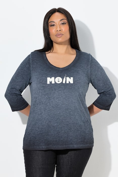 Shirt, Moin, V-Ausschnitt, 3/4-Arm