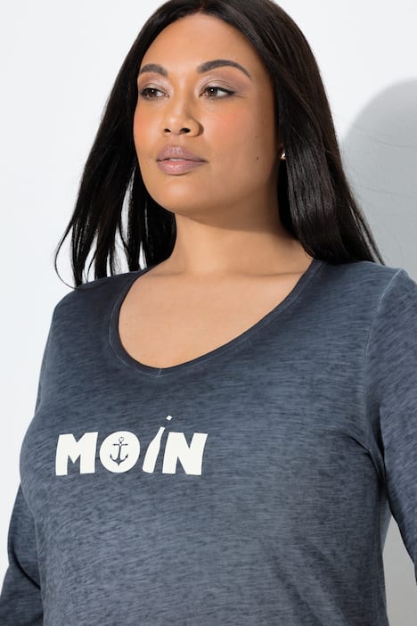 Shirt, Moin, V-Ausschnitt, 3/4-Arm