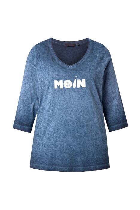 Tričko, s ozdobným nápisem, V výstřih, 3/4 rukáv