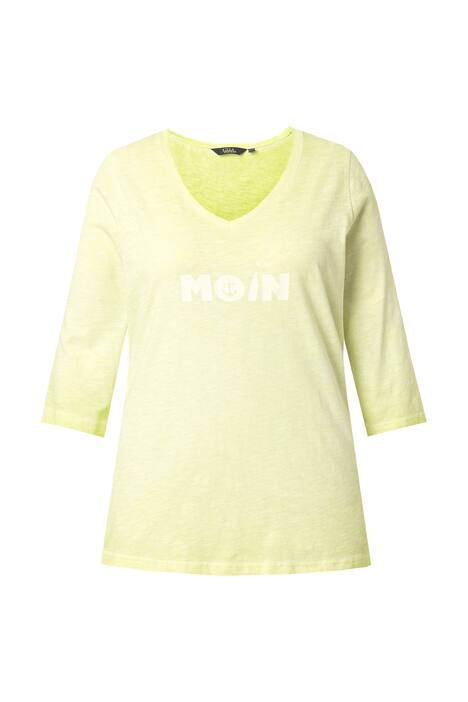 Tričko, s ozdobným nápisem, V výstřih, 3/4 rukáv