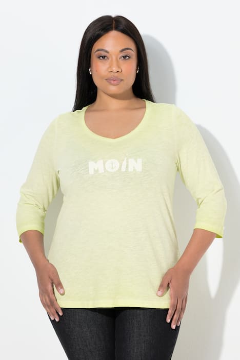 Shirt, Moin, V-Ausschnitt, 3/4-Arm