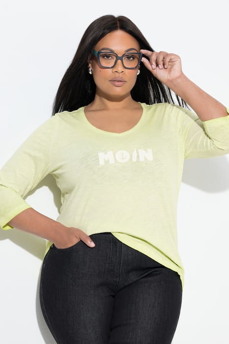 Shirt, Moin, V-Ausschnitt, 3/4-Arm