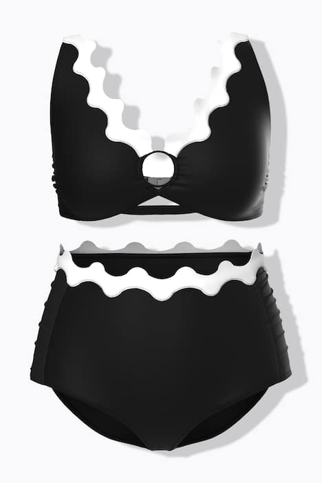 Bikini, Wellenkanten, Softcups, Träger verstellbar, recycelt
