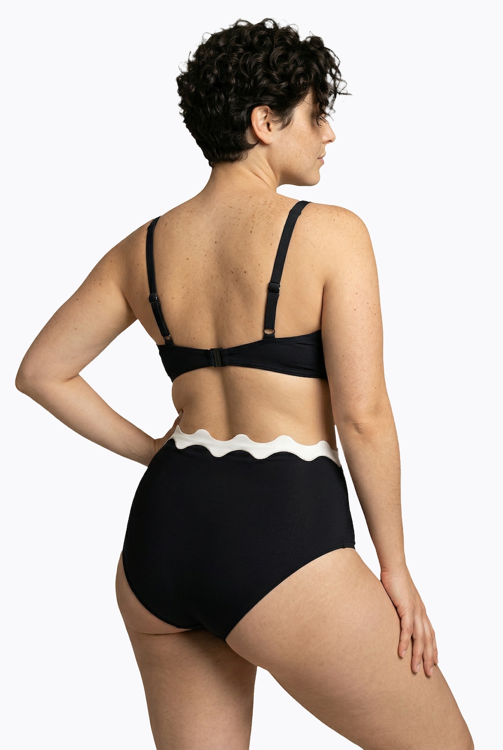 Stora storlekar Bikini, Dam, svart, storlek: 46, Syntetfibrer/Elastan, Ulla Popken