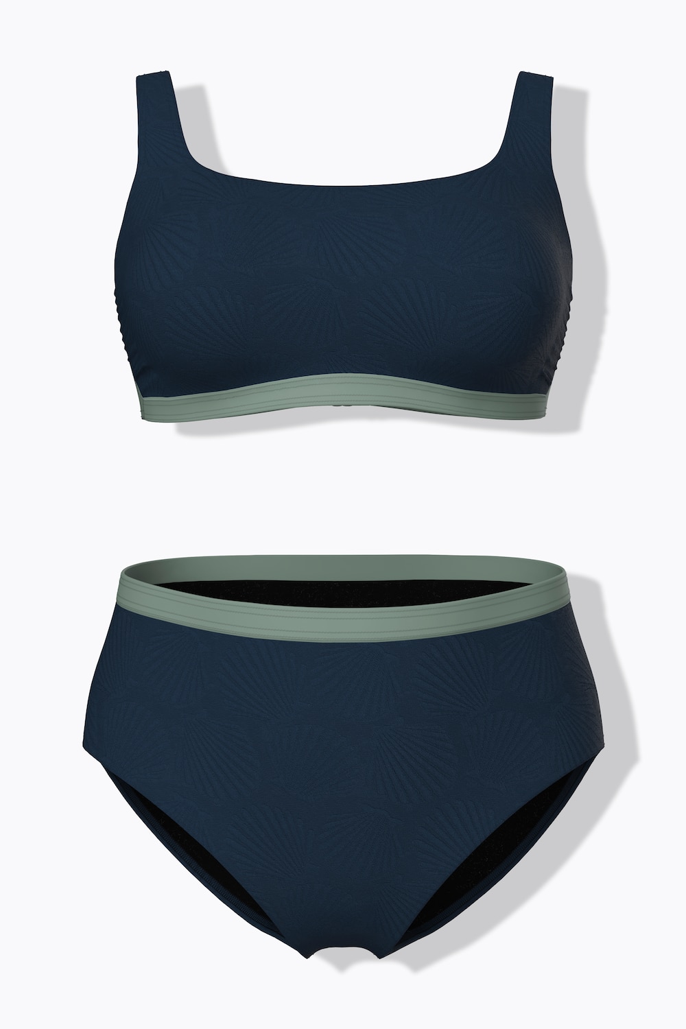 Bikini, skjellstruktur, myke kopper, justerbare stropper